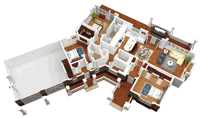 Mountain Escape with Bonus Living Suite - 18248BE floor plan - 3D Main Level (Slab/Crawl)