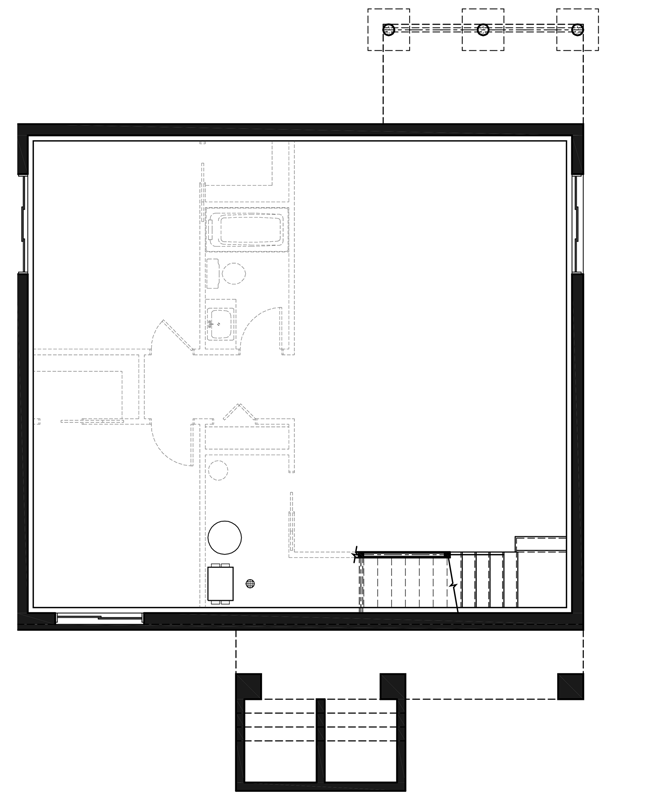 2-Bed Modern Rugged House Plan  - 22547DR floor plan - Lower Level