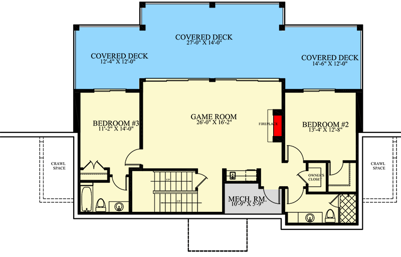 Modern Prairie Home Plan with Impressive Outdoor Living Space - 24126BG floor plan - Lower Level