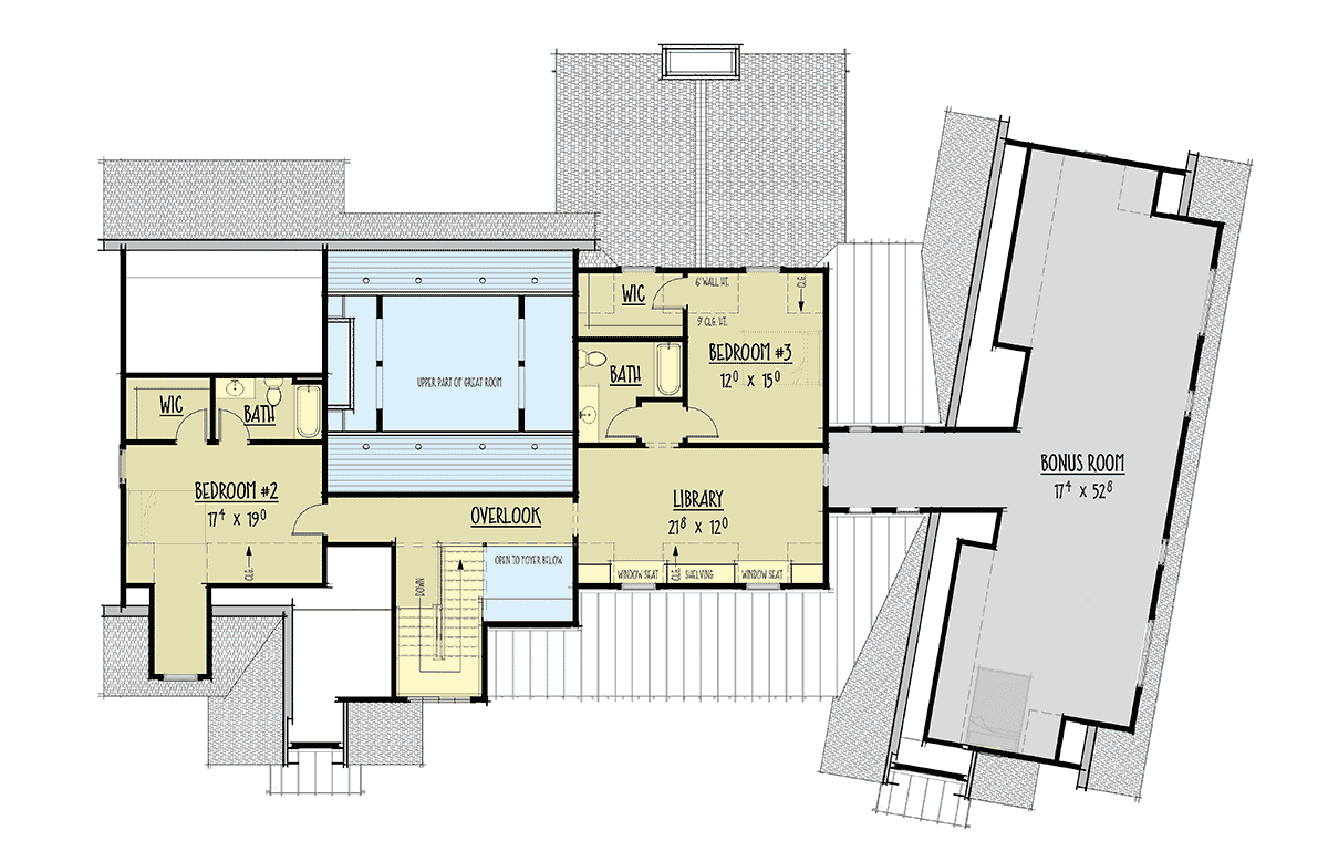 Exclusive 3-Bed Modern Farmhouse Plan with Unique Angled Garage - 275007CMM floor plan - 2nd Floor