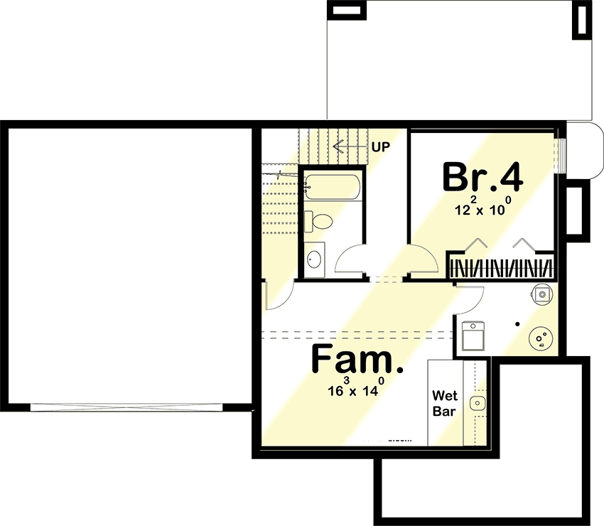 3-Bed Modern Home Plan with Large Upstairs Party Deck - 62928DJ floor plan - Optional Lower Level Layout (+$250)