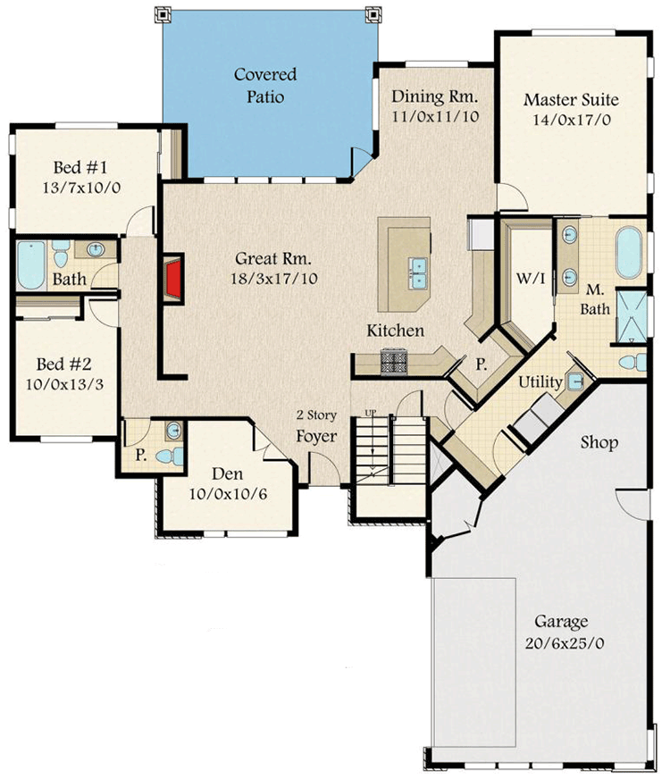 Exclusive Modern House Plan with Kitchen at the Center - 85134MS floor plan - Main Level