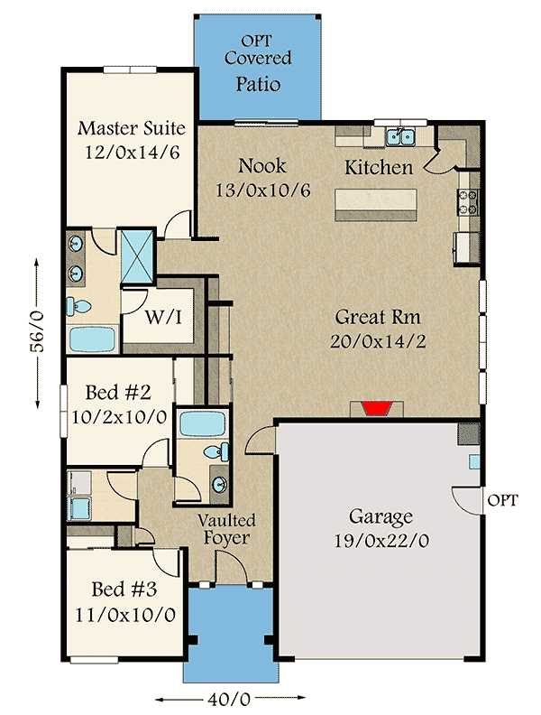 Functional Modern One-Story House Plan - 85228MS floor plan - Main Level