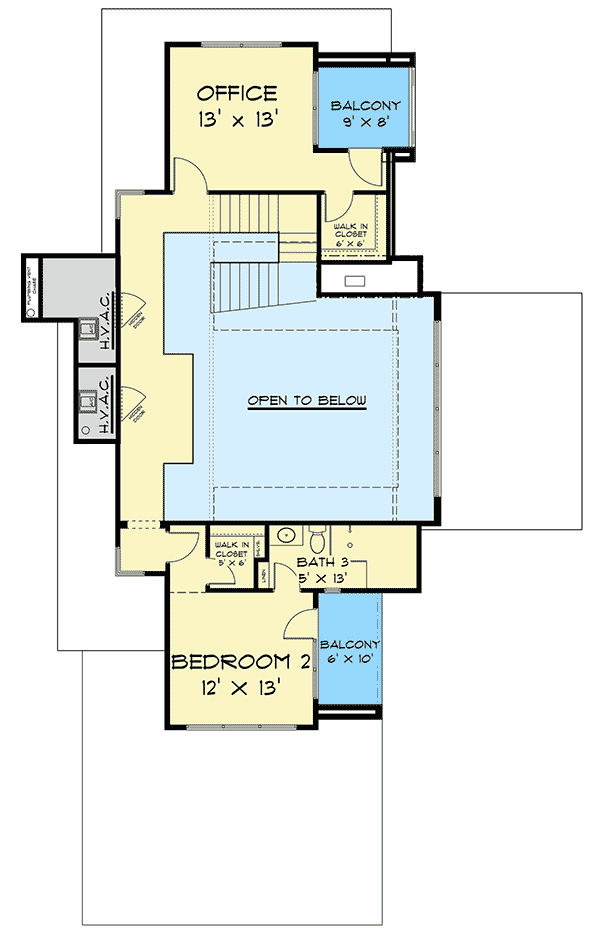 Modern House Plan with a Carport Plus a 4-Car Detached Garage  - 915036CHP floor plan - 2nd Floor
