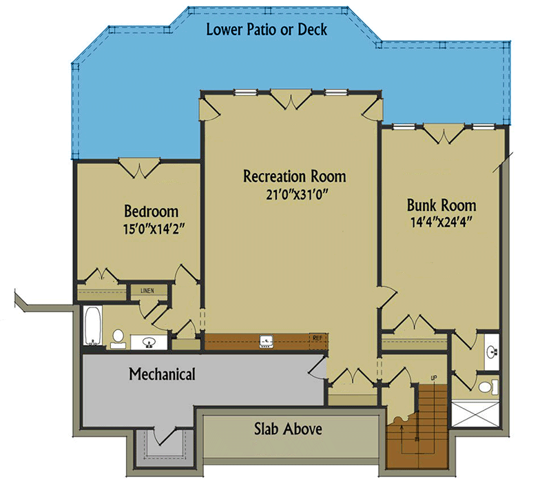 Exclusive Mountain Home Plan with 2 Master Bedrooms - 92386MX floor plan - Optionally Finished Lower Level