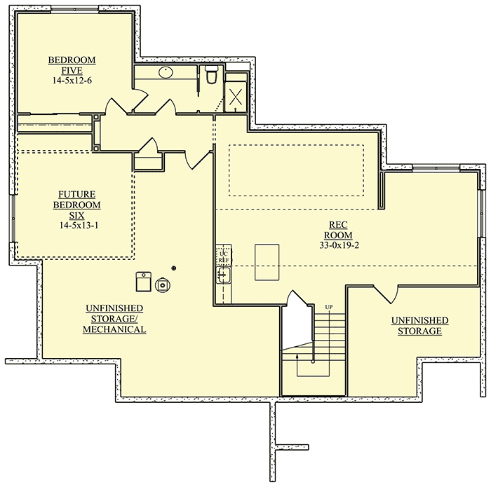Luxury New American Home Plan with Split Bedrooms - 95083RW floor plan - Optional Lower Level Layout